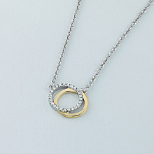 14K White and Yellow Gold Necklace with 25 Round-Cut Lab-Created Diamonds 0.158 CT.TW