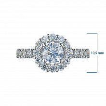14K White Gold Ring with 23 Round-Cut Lab-Created Diamonds 1.453 CT.TW