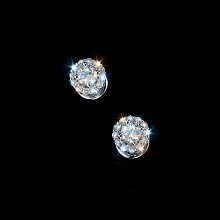 14K White Gold Earring Studs with 26 Round-Cut Lab-Created Diamonds 0.711 CT.TW