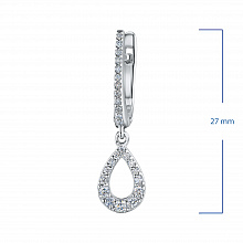 14K White Gold Earrings with 52 Round-Cut Lab-Created Diamonds 0.315 CT.TW