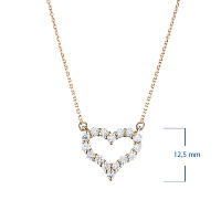 14K Yellow Gold Necklace with 16 Round-Cut Lab-Created Diamonds 0.644 CT.TW - изображение 3