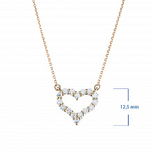14K Yellow Gold Necklace with 16 Round-Cut Lab-Created Diamonds 0.644 CT.TW