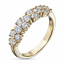 14K Yellow Gold Ring with 13 Round-Cut Lab-Created Diamonds 0.712 CT.TW