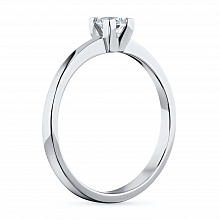 14K White Gold Ring with 1 Round-Cut Lab-Created Diamond 1.045 CT.TW