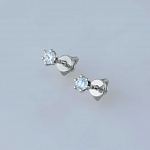 14K White Gold Earring Studs with 2 Round-Cut Lab-Created Diamonds 0.659 CT.TW