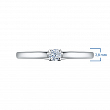 Sterling Silver Ring with 1 Round-Cut Lab-Created Diamond 0.11 CT.TW
