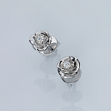 Sterling Silver Earring Studs with 2 Round-Cut Lab-Created Diamonds 0.098 CT.TW