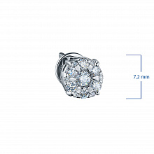 14K White Gold Earring Studs with 26 Round-Cut Lab-Created Diamonds 0.747 CT.TW