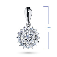 14K White Gold Pendant with 25 Round-Cut Lab-Created Diamonds 0.779 CT.TW - изображение 2