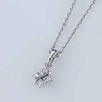 Sterling Silver Pendant with 4 Round-Cut Lab-Created Diamonds 0.111 CT.TW - изображение 4