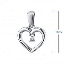 Sterling Silver Pendant with 1 Round-Cut Diamond 0.033 CT.TW