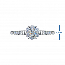 Sterling Silver Ring with 21 Round-Cut Lab-Created Diamonds 0.332 CT.TW