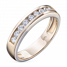 14K Rose Gold Ring with 9 Round-Cut Lab-Created Diamonds 0.386 CT.TW