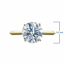 14K Yellow Gold Ring with 1 Round-Cut Lab-Created Diamond 2.17 CT.TW