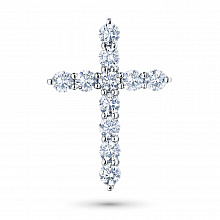 14K White Gold Pendant with 11 Round-Cut Lab-Created Diamonds 1.876 CT.TW