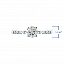 Sterling Silver Ring with 17 Round-Cut Lab-Created Diamonds 0.607 CT.TW