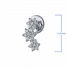 Sterling Silver Earring Studs with 42 Round-Cut Lab-Created Diamonds 0.364 CT.TW