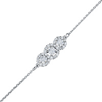 14K White Gold Bracelet with 31 Round-Cut Lab-Created Diamonds 0.509 CT.TW - изображение 3