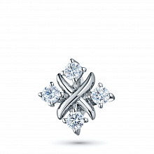 Sterling Silver Pendant with 4 Round-Cut Lab-Created Diamonds 0.31 CT.TW