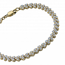 14K Yellow Gold Bracelet with 124 Round-Cut Lab-Created Diamonds 4.513 CT.TW