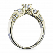 14K Yellow Gold Ring with 27 Round-Cut Lab-Created Diamonds 0.64 CT.TW