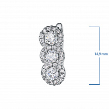 Sterling Silver Earrings with 70 Round-Cut Lab-Created Diamonds 1.495 CT.TW