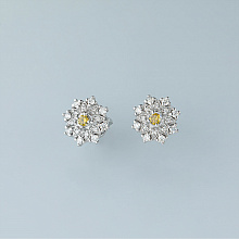 14K White Gold Earring Studs with 34 Round-Cut Lab-Created Diamonds 0.422 CT.TW