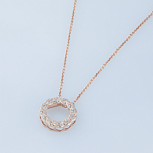 14K Rose Gold Pendant with 48 Round-Cut Lab-Created Diamonds 0.274 CT.TW