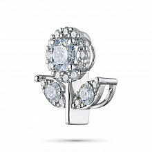 Sterling Silver Pendant with 19 Round-Cut Lab-Created Diamonds 0.576 CT.TW