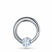 Sterling Silver Pendant with 1 Round-Cut Lab-Created Diamond 0.26 CT.TW