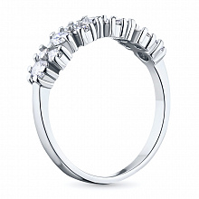 14K White Gold Ring with 13 Round-Cut Lab-Created Diamonds 0.929 CT.TW