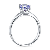 Sterling Silver Ring with 1 Round-Cut Tanzanite 0.849 CT.TW - изображение 4