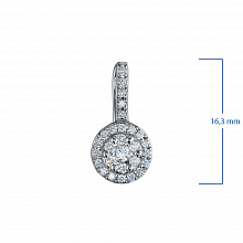 Sterling Silver Earrings with 56 Round-Cut Lab-Created Diamonds 0.475 CT.TW