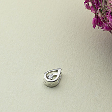 14K White Gold Pendant with 1 Round-Cut Lab-Created Diamond 0.046 CT.TW