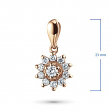 Rose Gold Pendant with 11 Round-Cut Lab-Created Diamonds 0.735 CT.TW