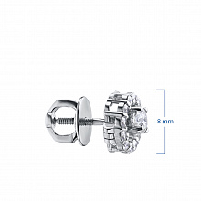 14K White Gold Earring Studs with 26 Round-Cut Lab-Created Diamonds 0.691 CT.TW