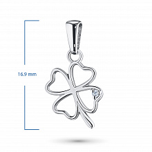 Sterling Silver Pendant with 1 Round-Cut Lab-Created Diamond 0.007 CT.TW