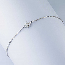 14K White Gold Bracelet with 9 Round-Cut Lab-Created Diamonds 0.185 CT.TW