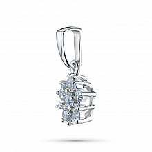 14K White Gold Pendant with 11 Round-Cut Lab-Created Diamonds 0.261 CT.TW