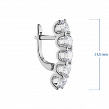 14K White Gold Earrings with 10 Round-Cut Lab-Created Diamonds 2.015 CT.TW