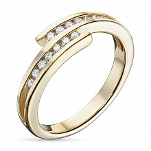 14K Yellow Gold Ring with 14 Round-Cut Lab-Created Diamonds 0.207 CT.TW