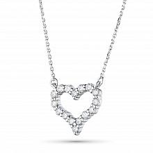 14K White Gold Necklace with 16 Round-Cut Lab-Created Diamonds 0.644 CT.TW