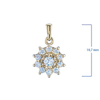 Yellow Gold Pendant with 11 Round-Cut Lab-Created Diamonds 0.684 CT.TW - изображение 3