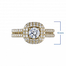 14K Yellow Gold Ring with 65 Round-Cut Lab-Created Diamonds 1.083 CT.TW