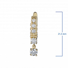 14K Yellow Gold Earrings with 10 Round-Cut Lab-Created Diamonds 0.855 CT.TW