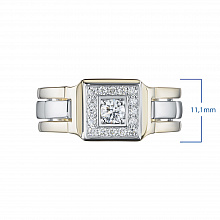 14K White and Yellow Gold Ring with 17 Round-Cut Lab-Created Diamonds 0.538 CT.TW