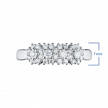 Sterling Silver Ring with 30 Round-Cut Lab-Created Diamonds 0.412 CT.TW