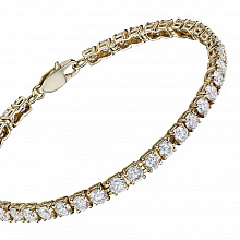 14K Yellow Gold Bracelet with 44 Round-Cut Lab-Created Diamonds 7.506 CT.TW