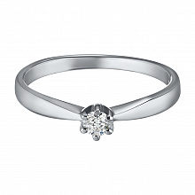 Sterling Silver Ring with 1 Round-Cut Lab-Created Diamond 0.236 CT.TW