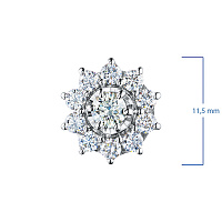 14K White Gold Earring Studs with 22 Round-Cut Lab-Created Diamonds 1.589 CT.TW - изображение 3